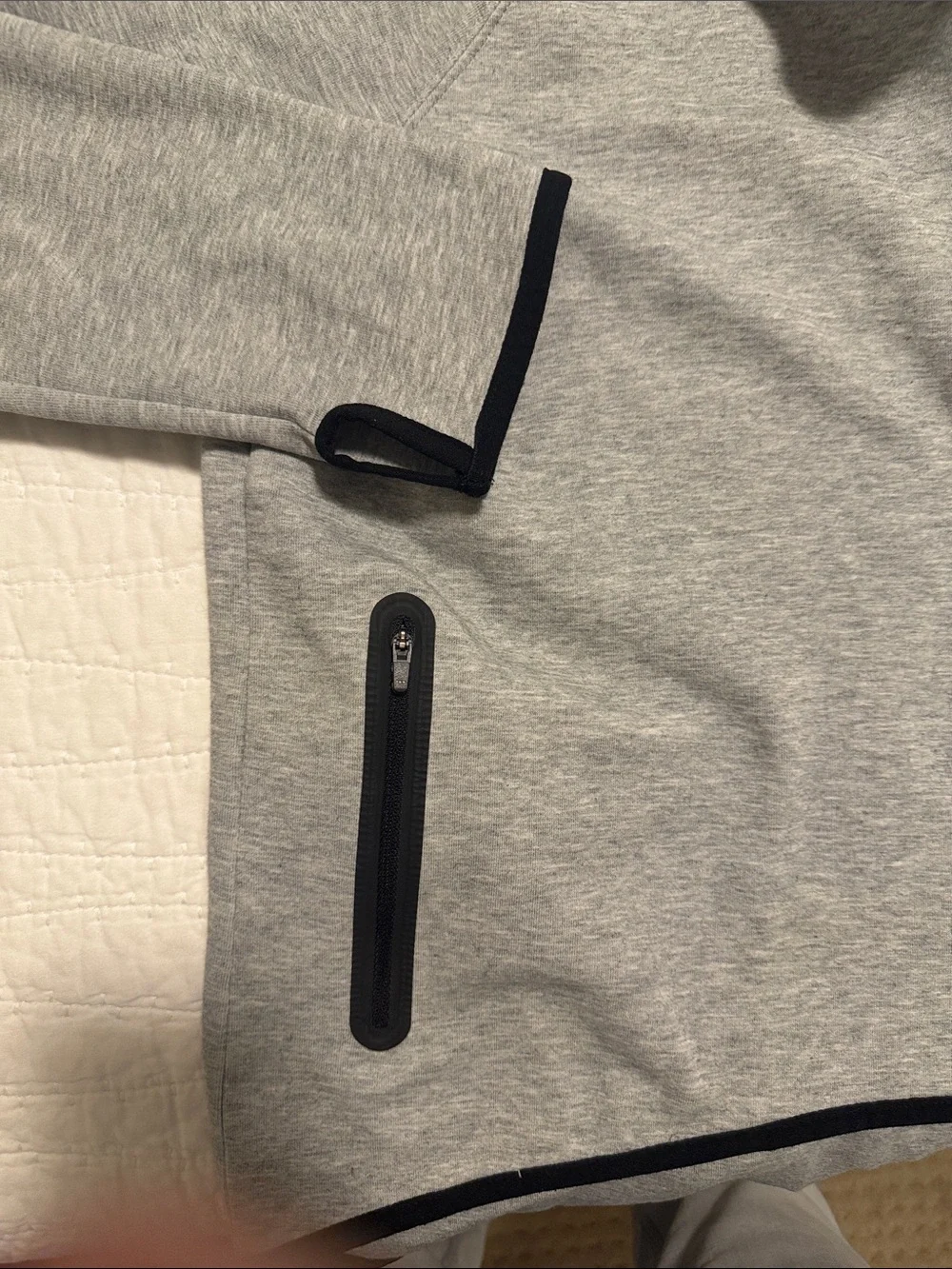 Nike Gray Hooded Zip Jacket with Black Trim